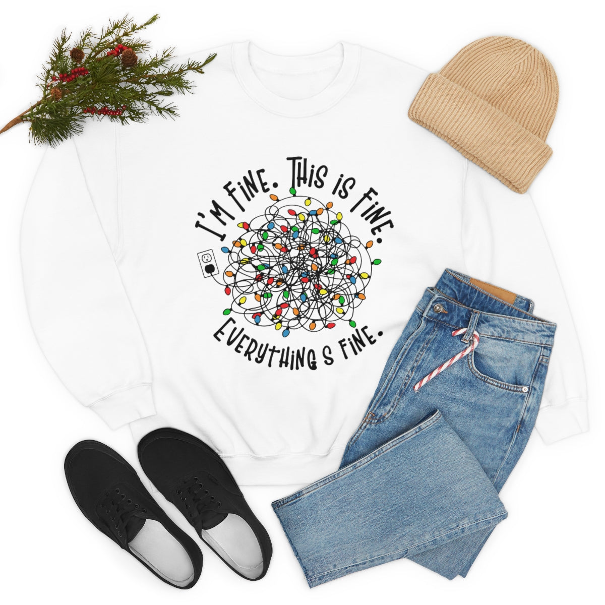 I'm Fine Heavy Blend™ Crewneck Sweatshirt