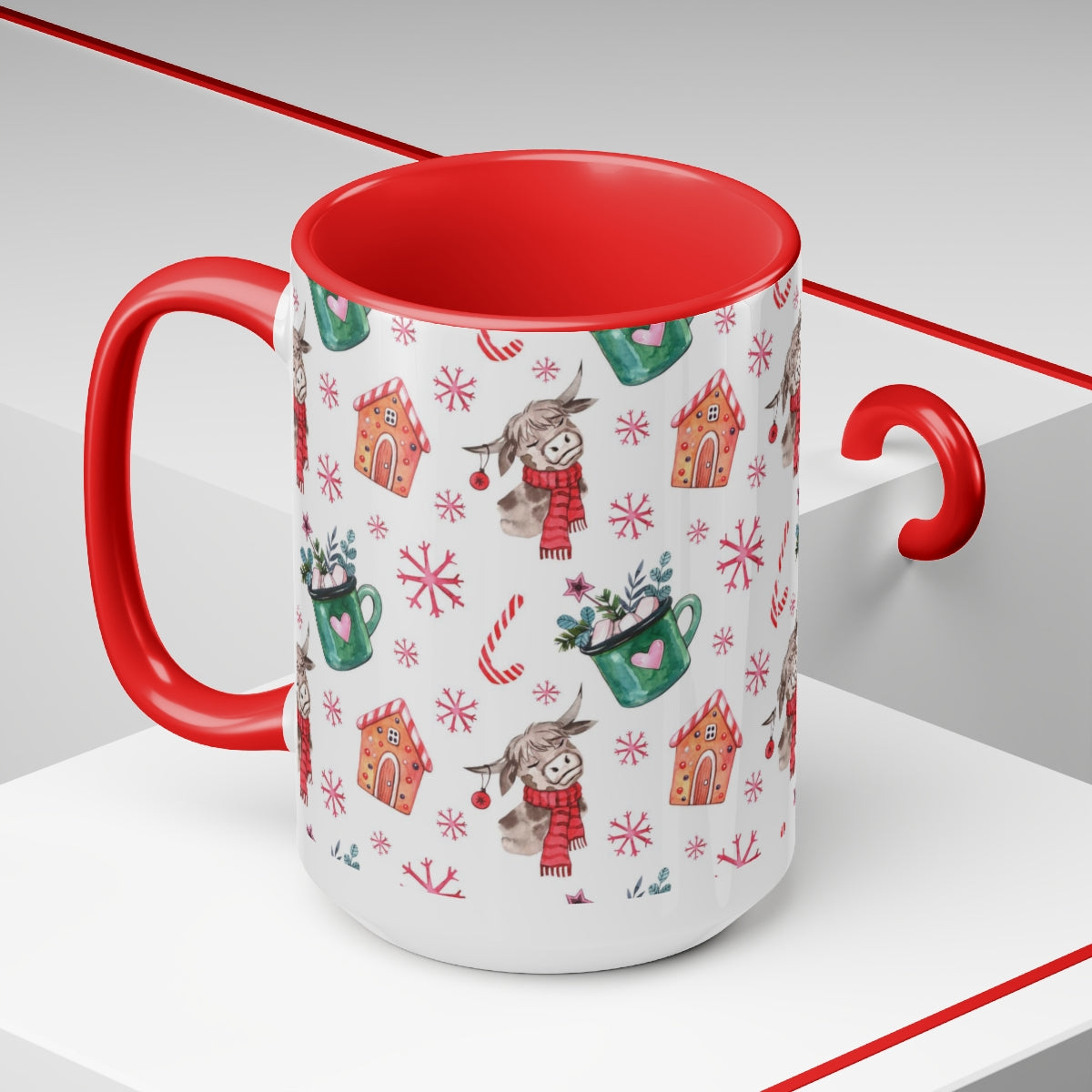 Christmas Coffee Mugs, 15oz