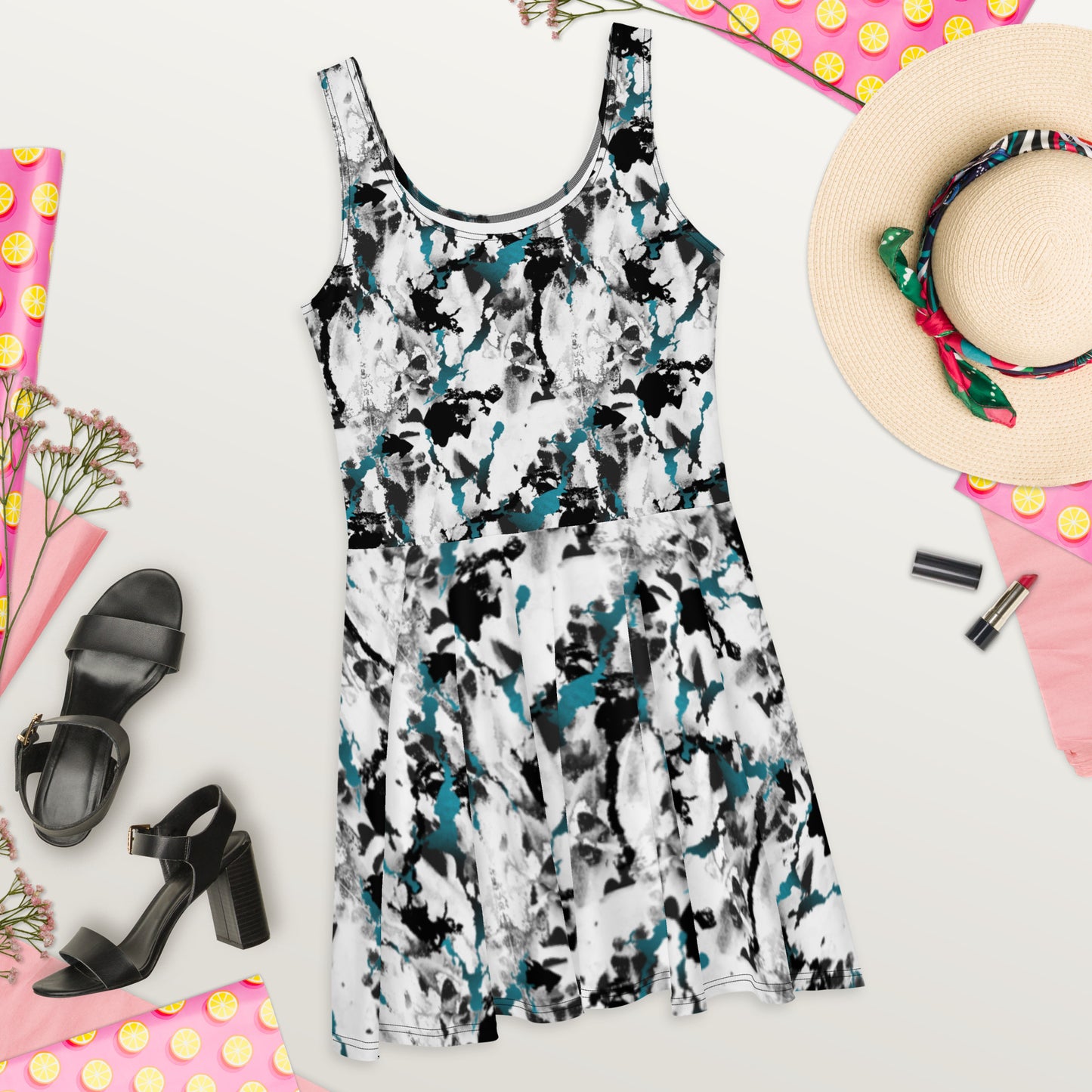 Black/White Skater Dress