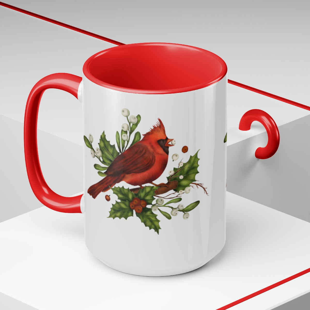 Christmas Cardinal Coffee Mugs, 15oz, Unique Coffee Mug, Holiday Gift