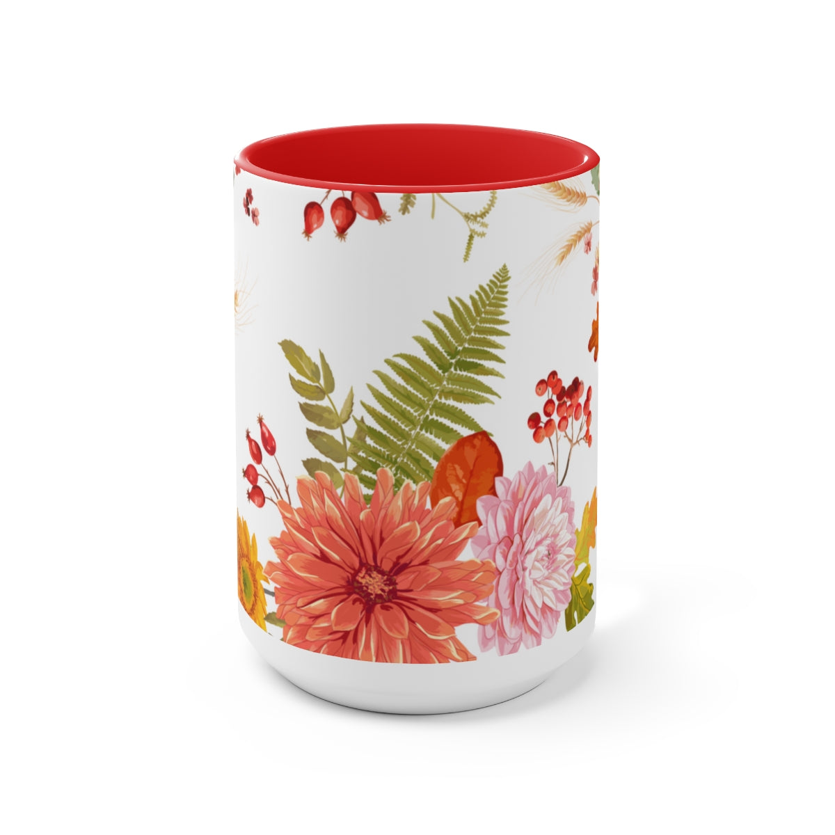 Flower Array  Coffee Mugs, 15oz, Unique Coffee Mug, Holiday Gift