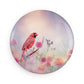 Red Cardinal Button Magnet, Round (1 & 10 pcs)