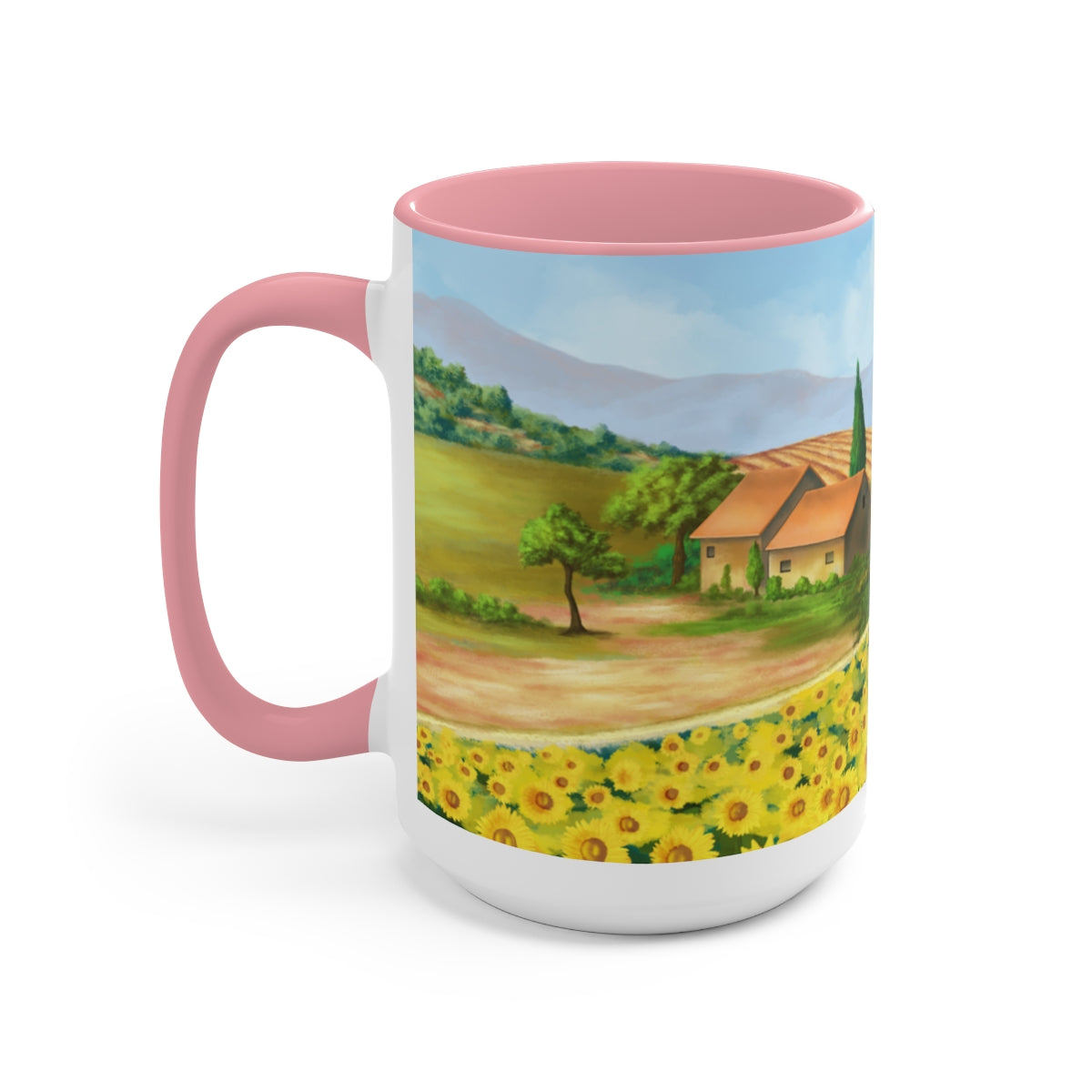 Sunflower Fields Coffee Mugs, 15oz, Unique Coffee Mug, Gifts