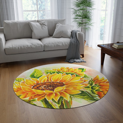 Round Sunflower Rug