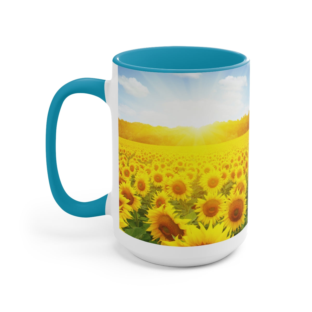 Sunflower Fields Coffee Mugs, 15oz, Unique Coffee Mug, Gifts