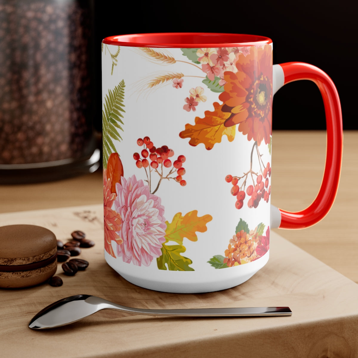 Flower Array  Coffee Mugs, 15oz, Unique Coffee Mug, Holiday Gift