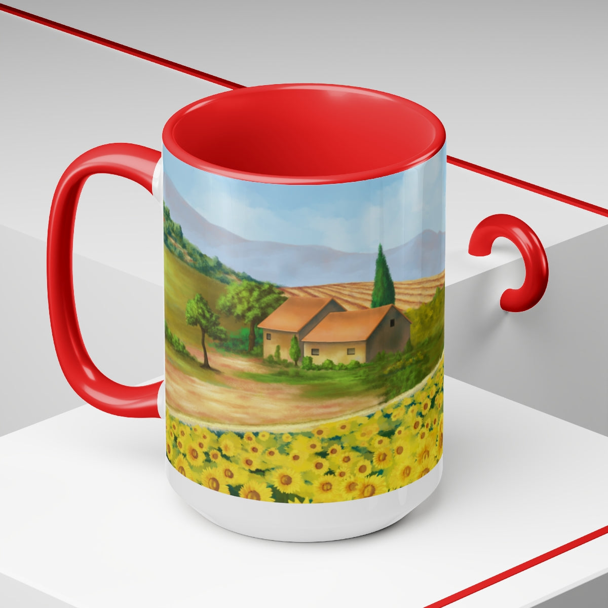 Sunflower Fields Coffee Mugs, 15oz, Unique Coffee Mug, Gifts