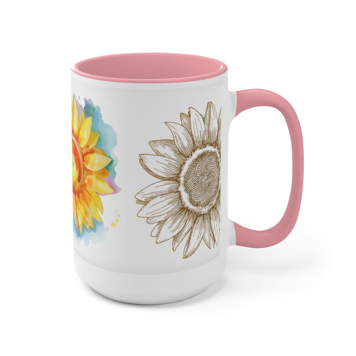 Sunflower Mural Coffee Mugs, 15oz, Unique Coffee Mug, Gifts