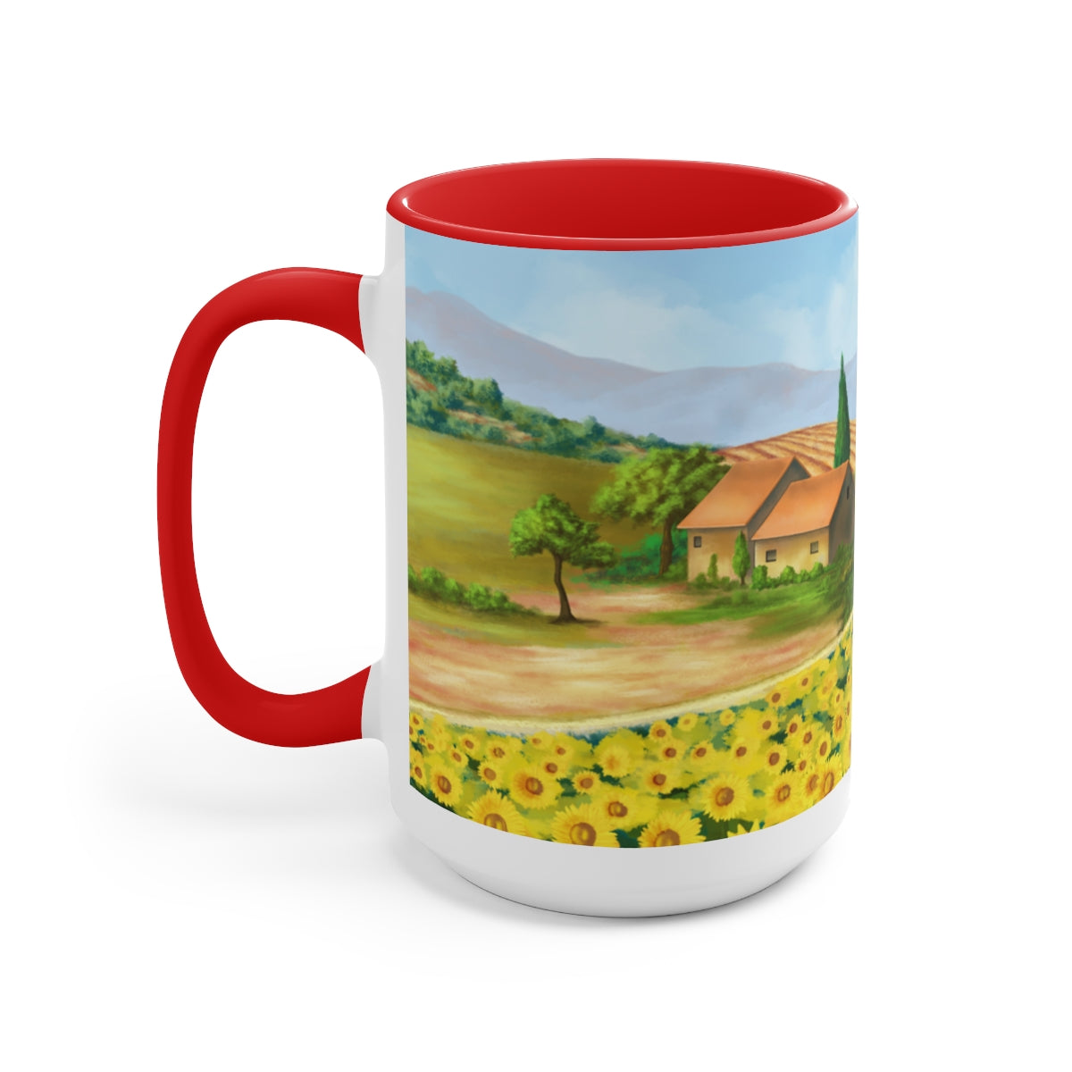 Sunflower Fields Coffee Mugs, 15oz, Unique Coffee Mug, Gifts