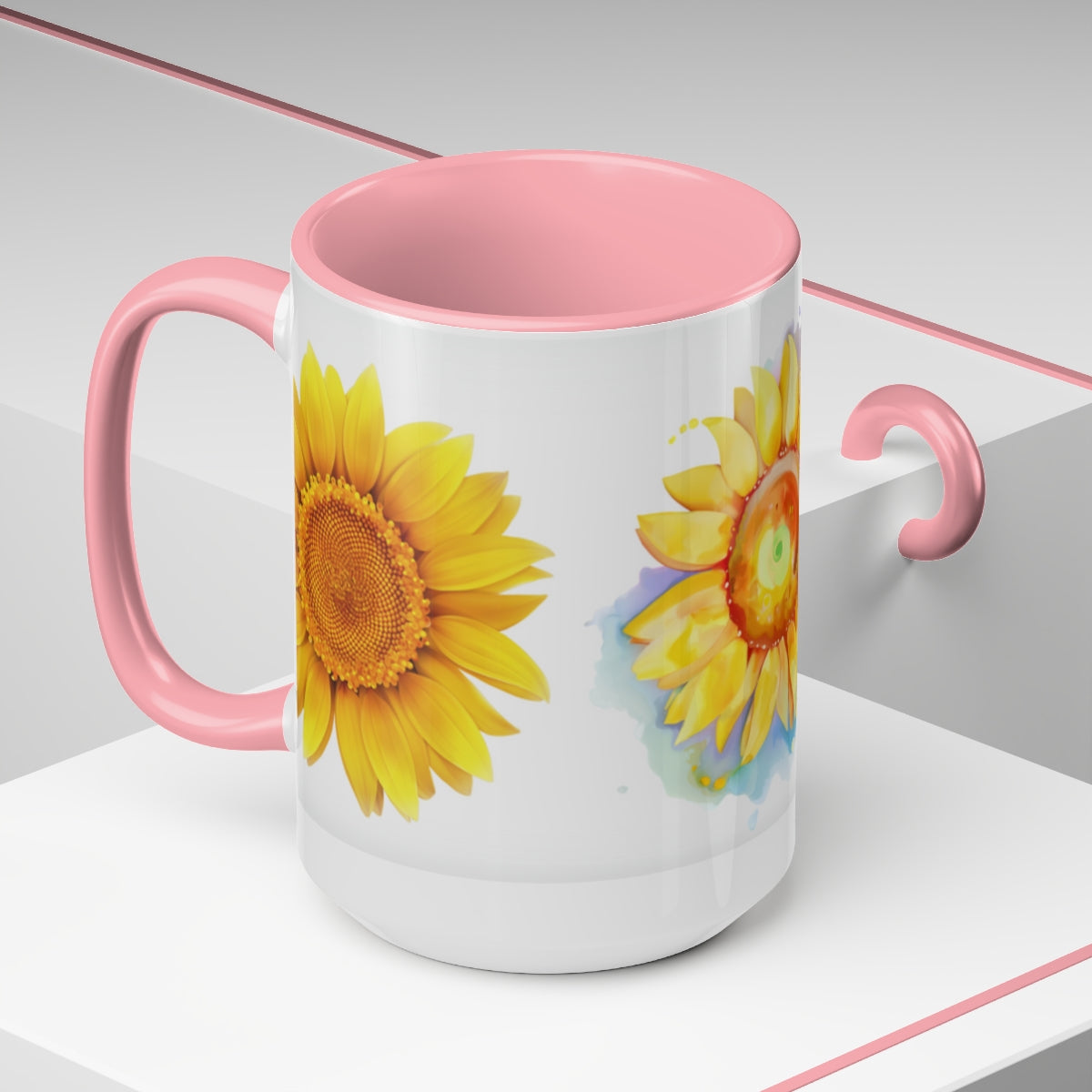 Sunflower Mural Coffee Mugs, 15oz, Unique Coffee Mug, Gifts