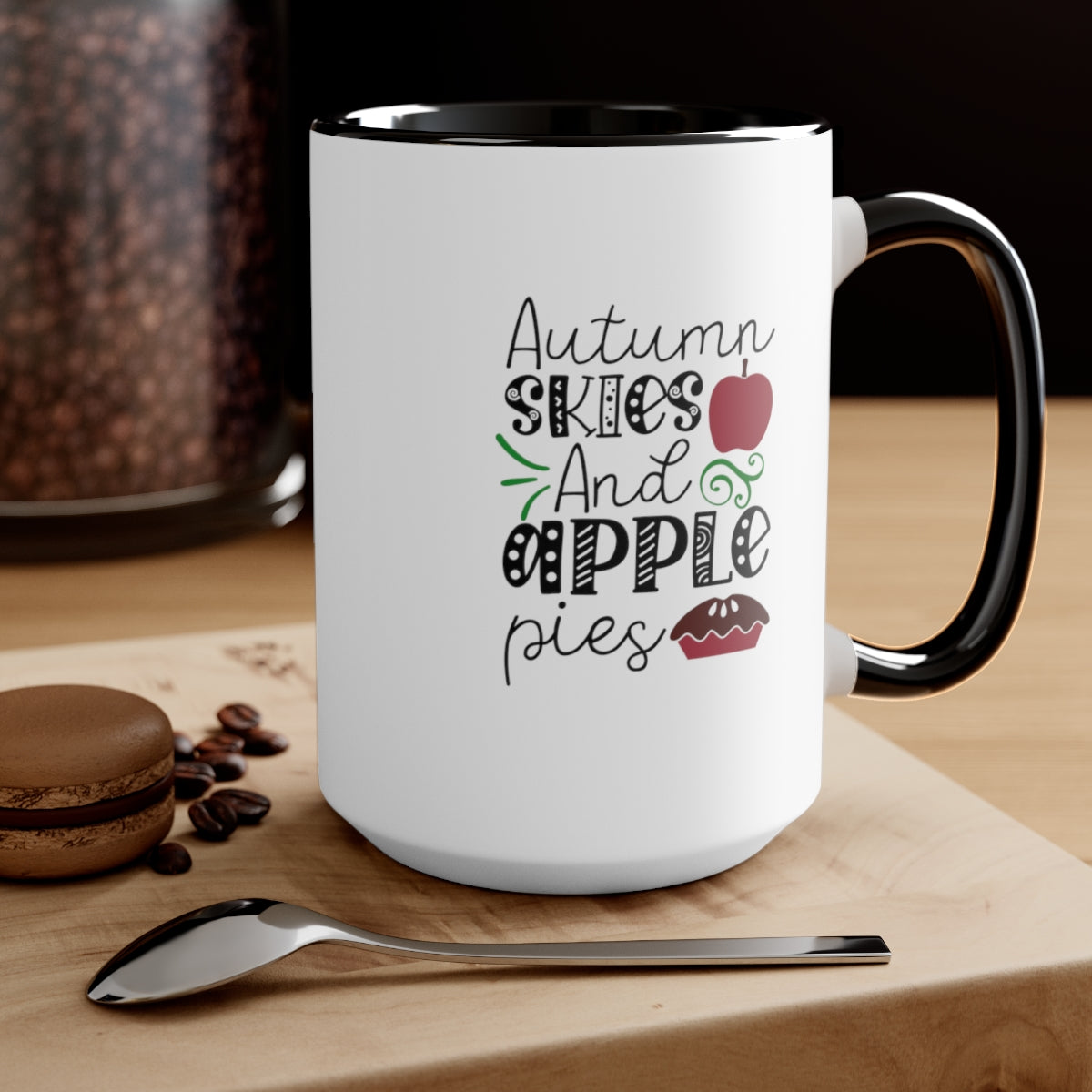 Apple Pie Autumn Skies Coffee Mugs, 15oz