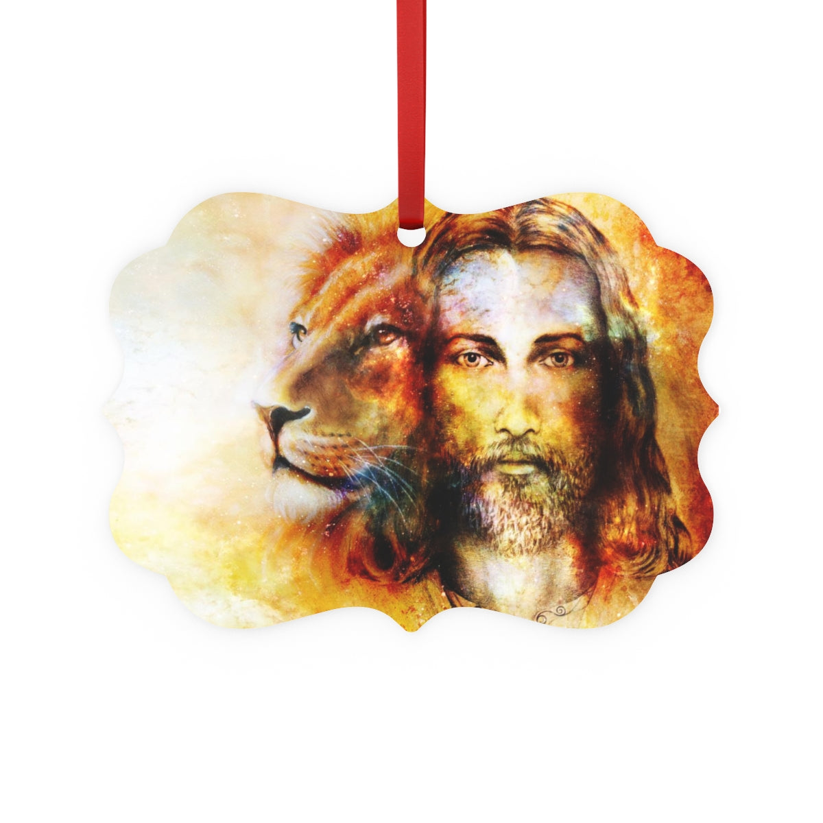 Lion and the Lamb Metal Plaque Ornament