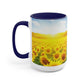 Sunflower Fields Coffee Mugs, 15oz, Unique Coffee Mug, Gifts