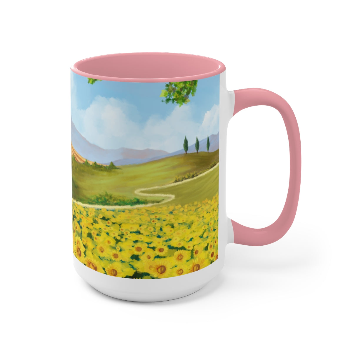 Sunflower Fields Coffee Mugs, 15oz, Unique Coffee Mug, Gifts