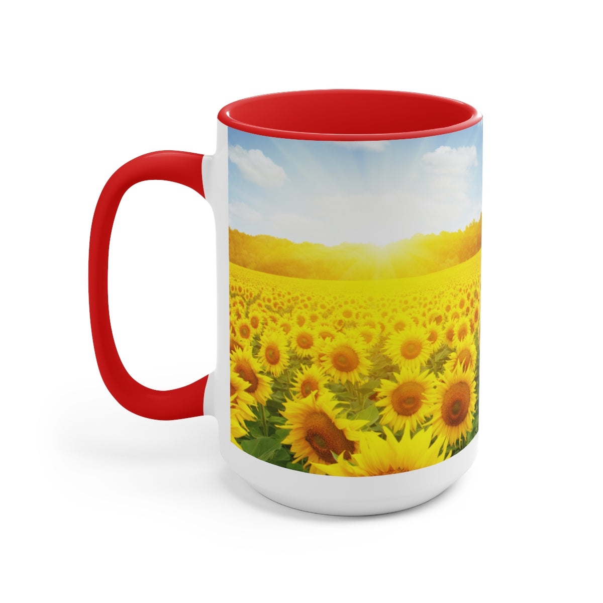 Sunflower Fields Coffee Mugs, 15oz, Unique Coffee Mug, Gifts