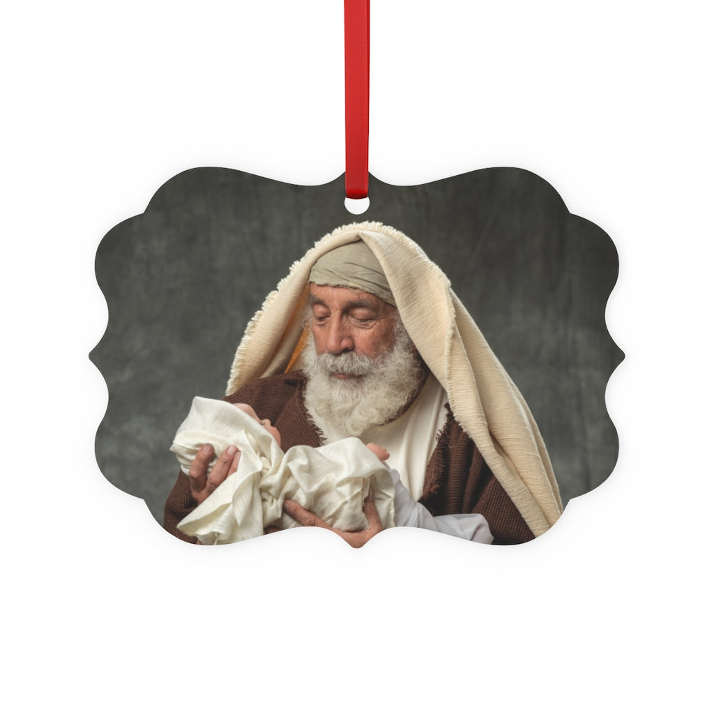 Simeon and Baby Jesus Metal Plaque Ornament