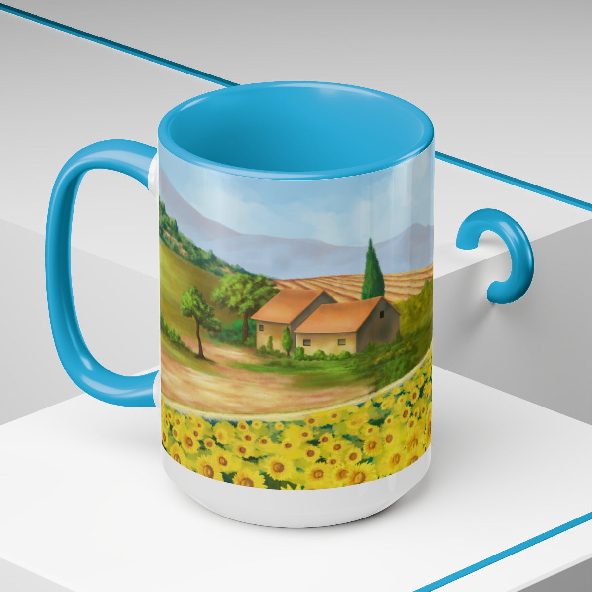 Sunflower Fields Coffee Mugs, 15oz, Unique Coffee Mug, Gifts