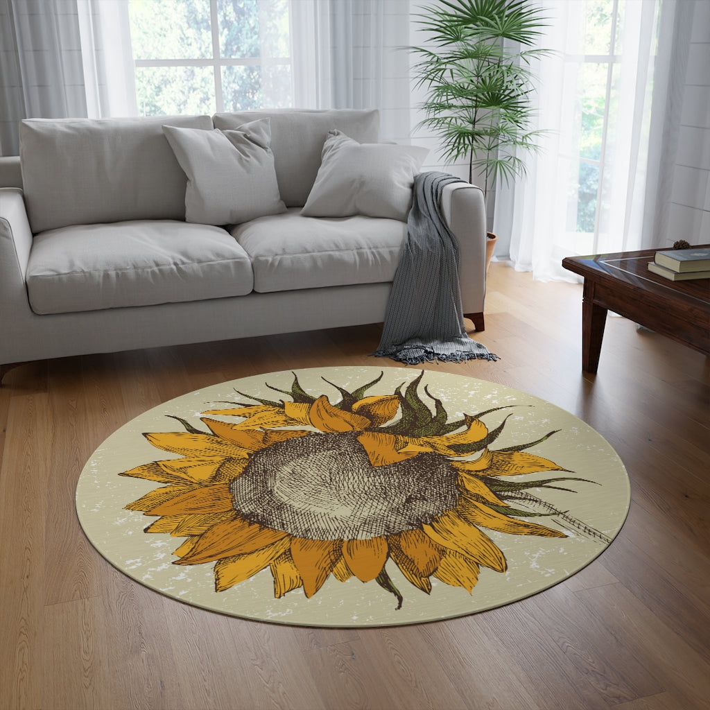 Sunflower Classic Round Rug