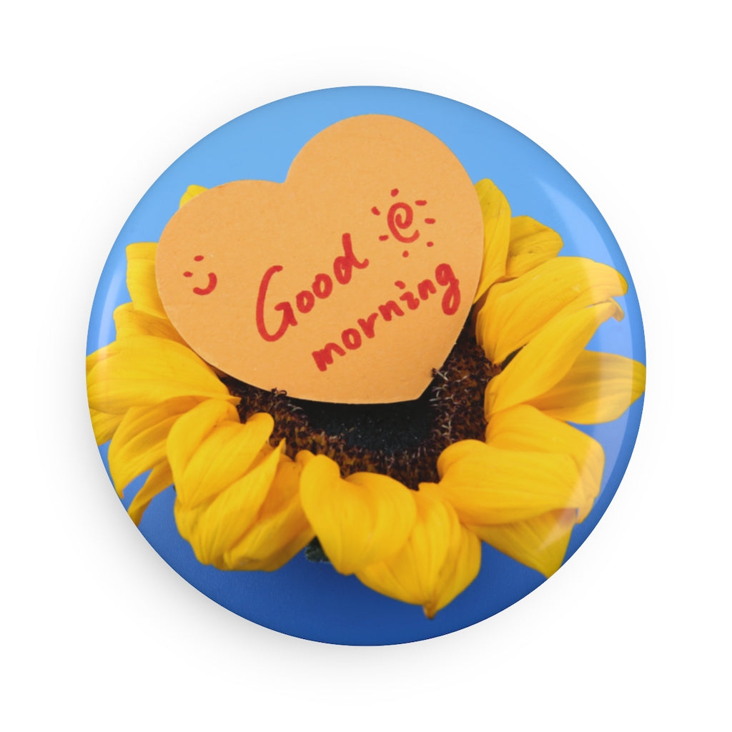 Good Morining Button Magnet, Round (1 & 10 pcs)