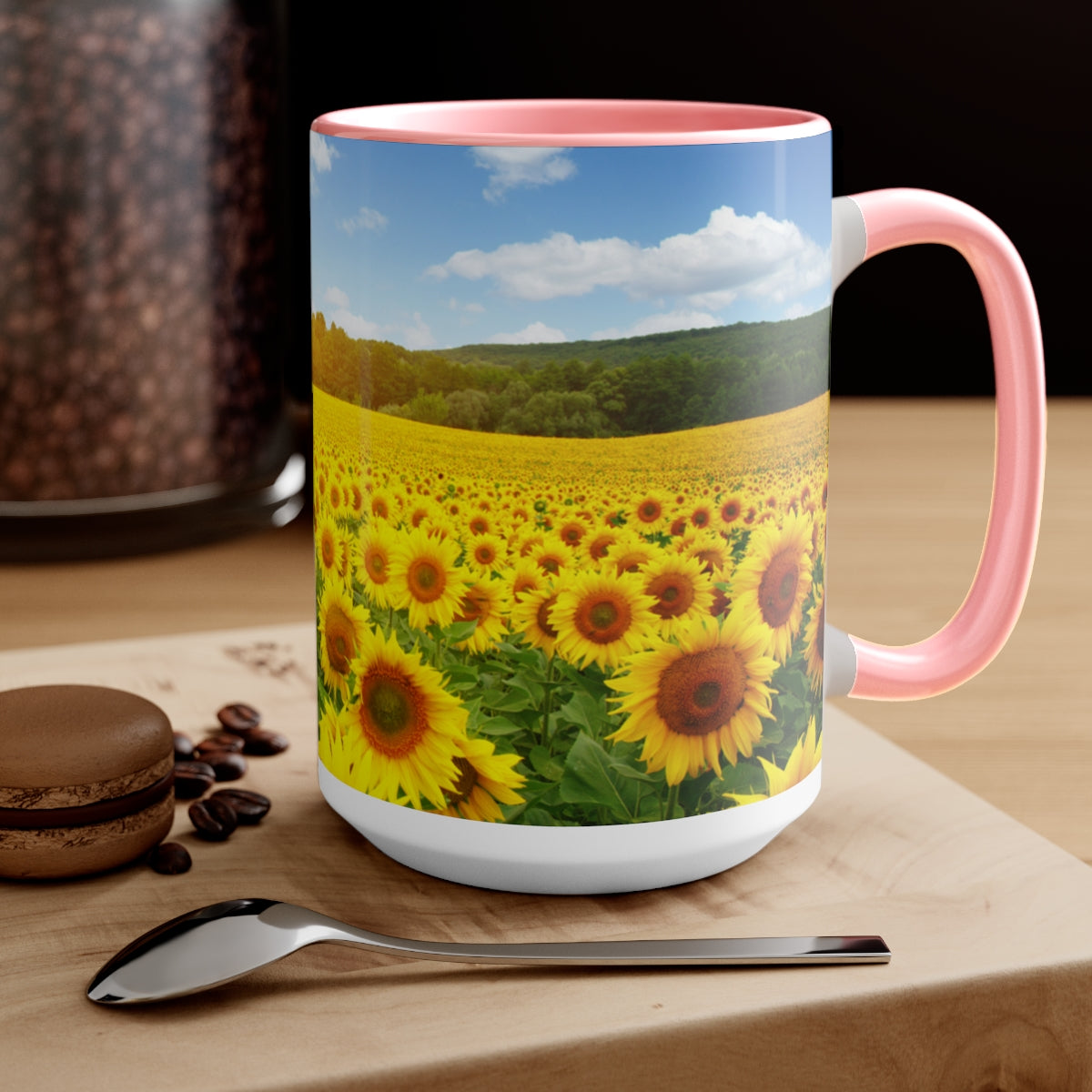 Sunflower Fields Coffee Mugs, 15oz, Unique Coffee Mug, Gifts