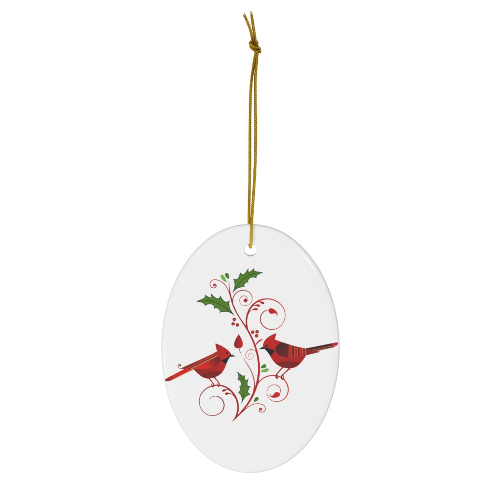 Christmas Cardinal Duo Ceramic Ornament, 1-Pack