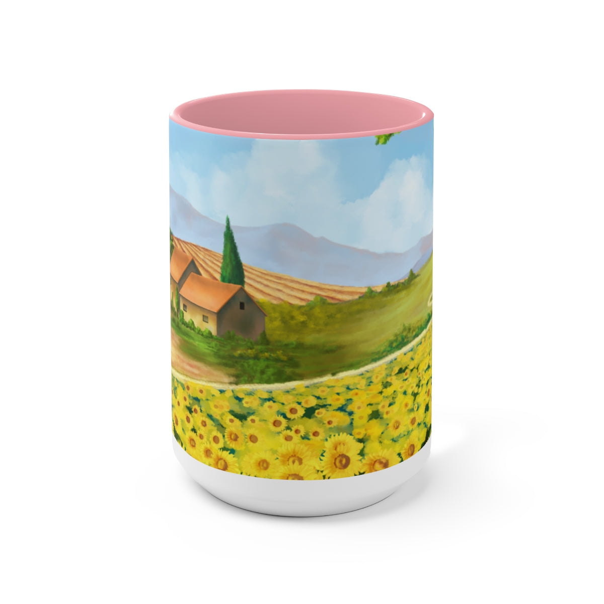 Sunflower Fields Coffee Mugs, 15oz, Unique Coffee Mug, Gifts