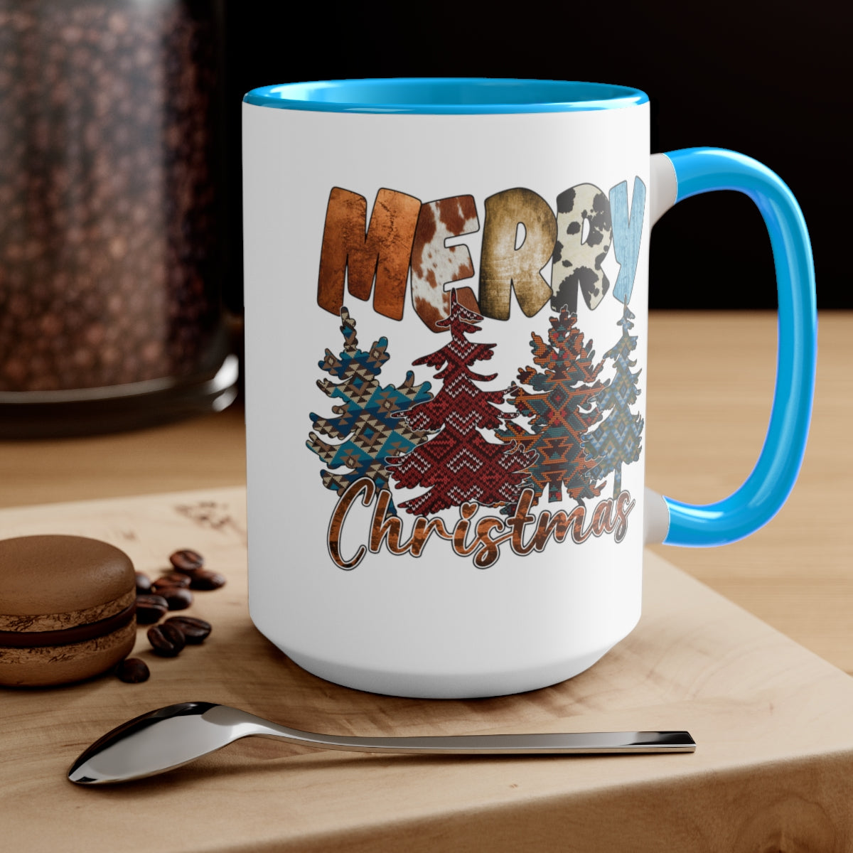 Merry Christmas Trees Coffee Mugs, 15oz