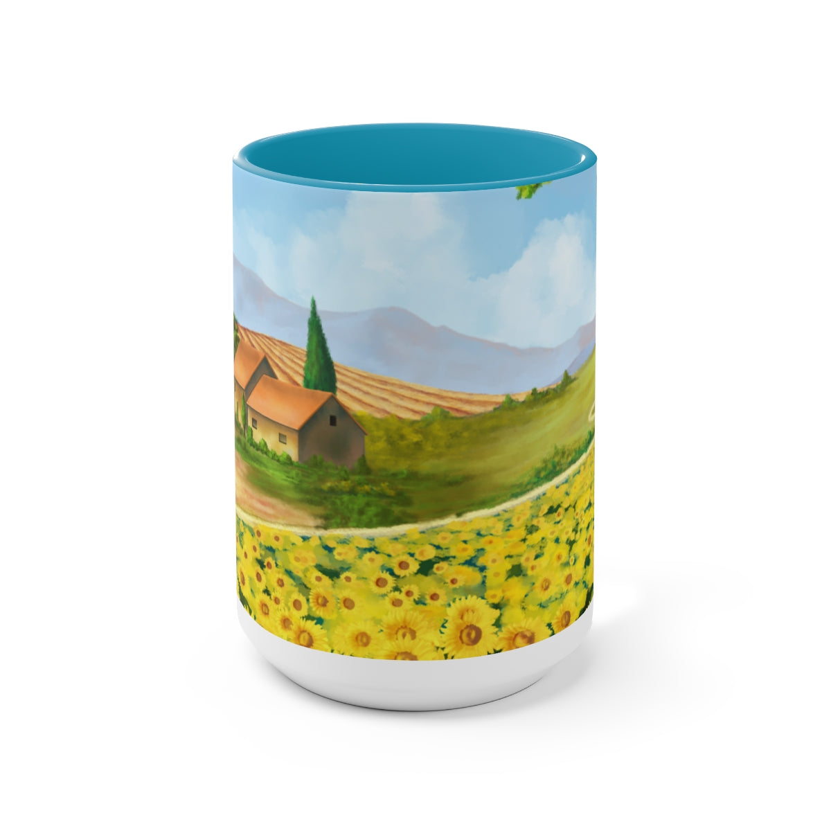 Sunflower Fields Coffee Mugs, 15oz, Unique Coffee Mug, Gifts