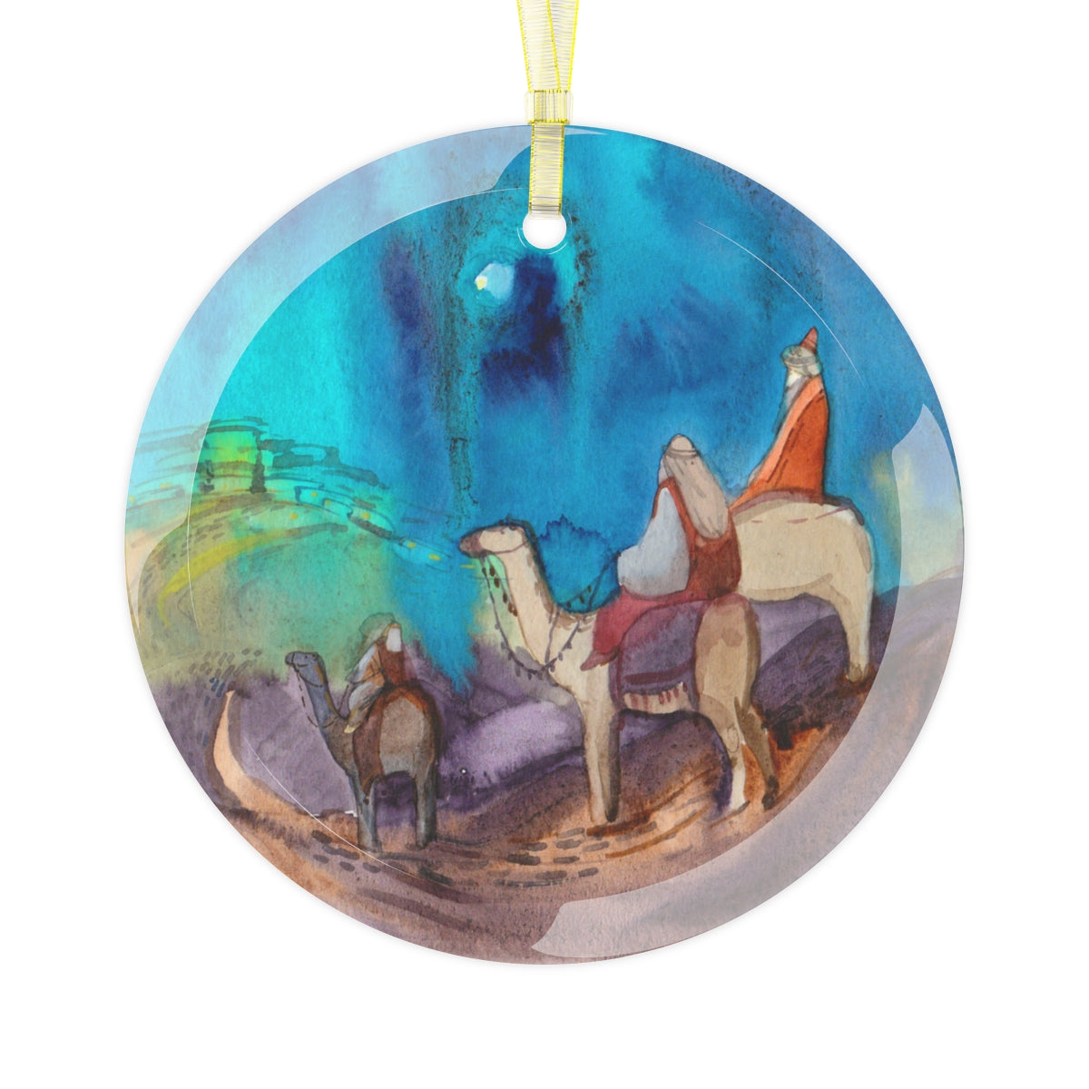 Three Wise Men Glass Ornament