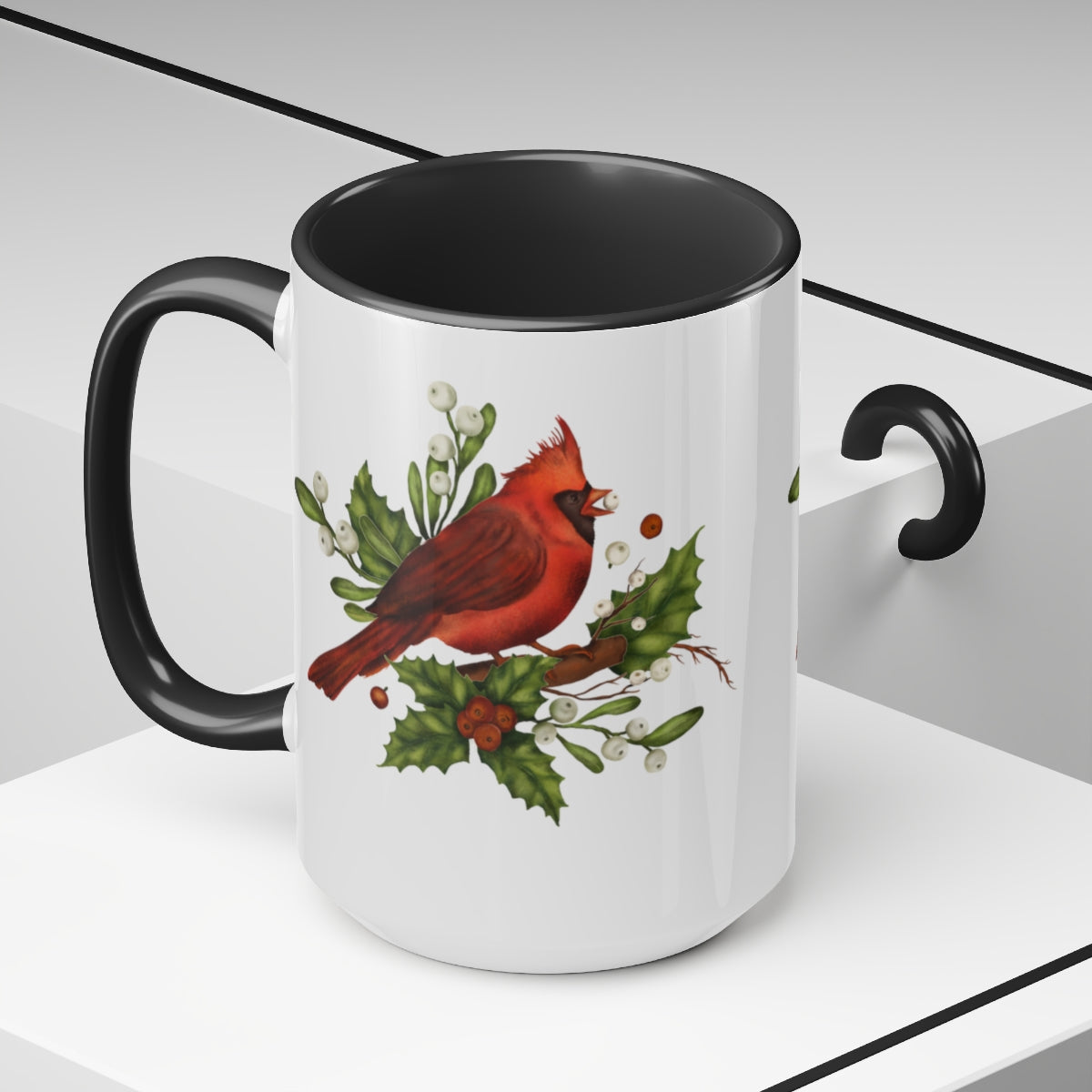 Christmas Cardinal Coffee Mugs, 15oz, Unique Coffee Mug, Holiday Gift