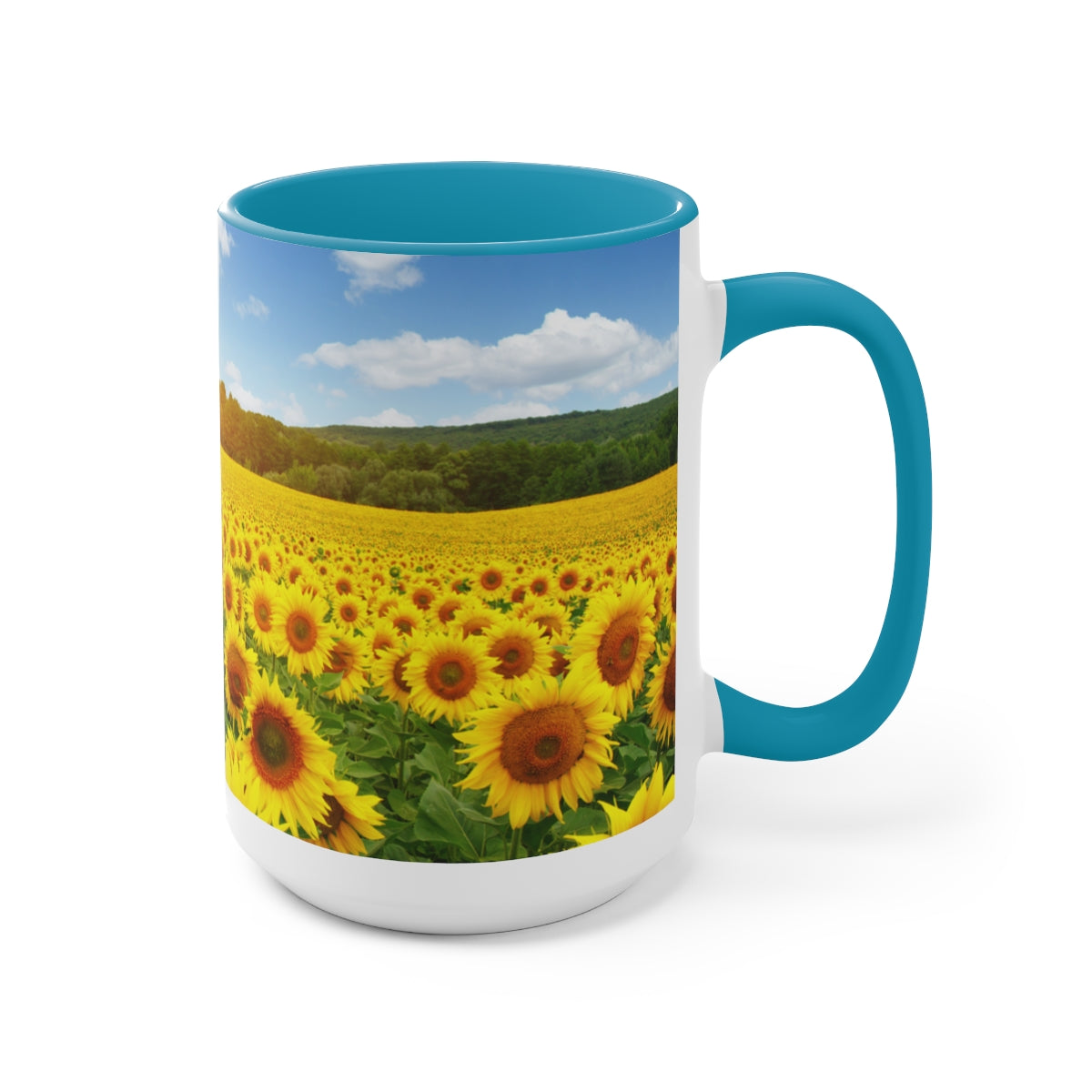 Sunflower Fields Coffee Mugs, 15oz, Unique Coffee Mug, Gifts