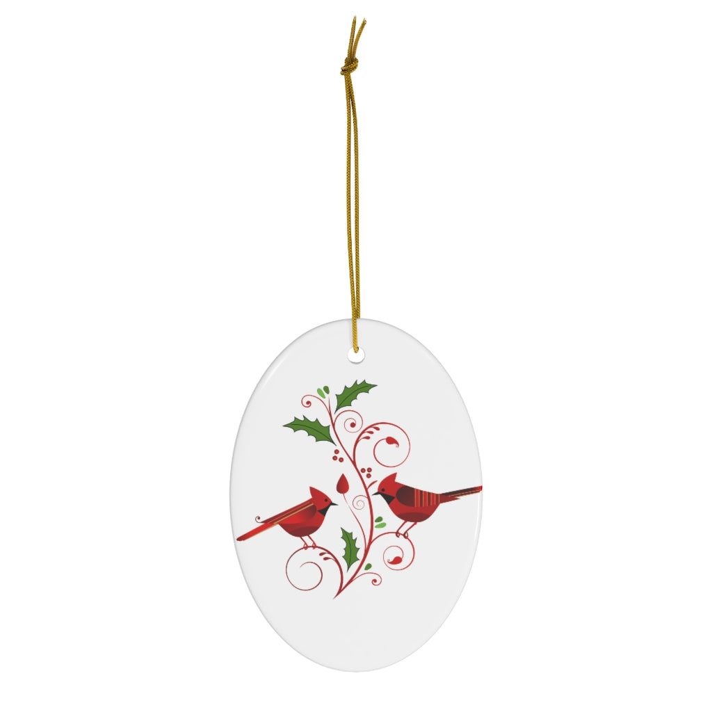 Christmas Cardinal Duo Ceramic Ornament, 1-Pack