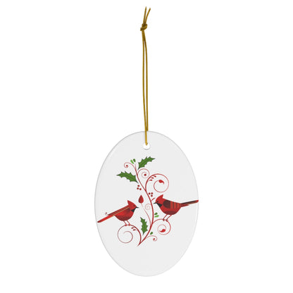 Christmas Cardinal Duo Ceramic Ornament, 1-Pack