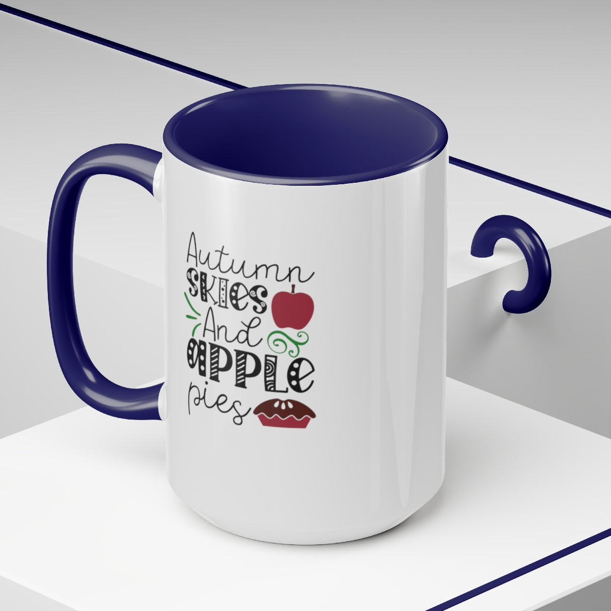 Apple Pie Autumn Skies Coffee Mugs, 15oz