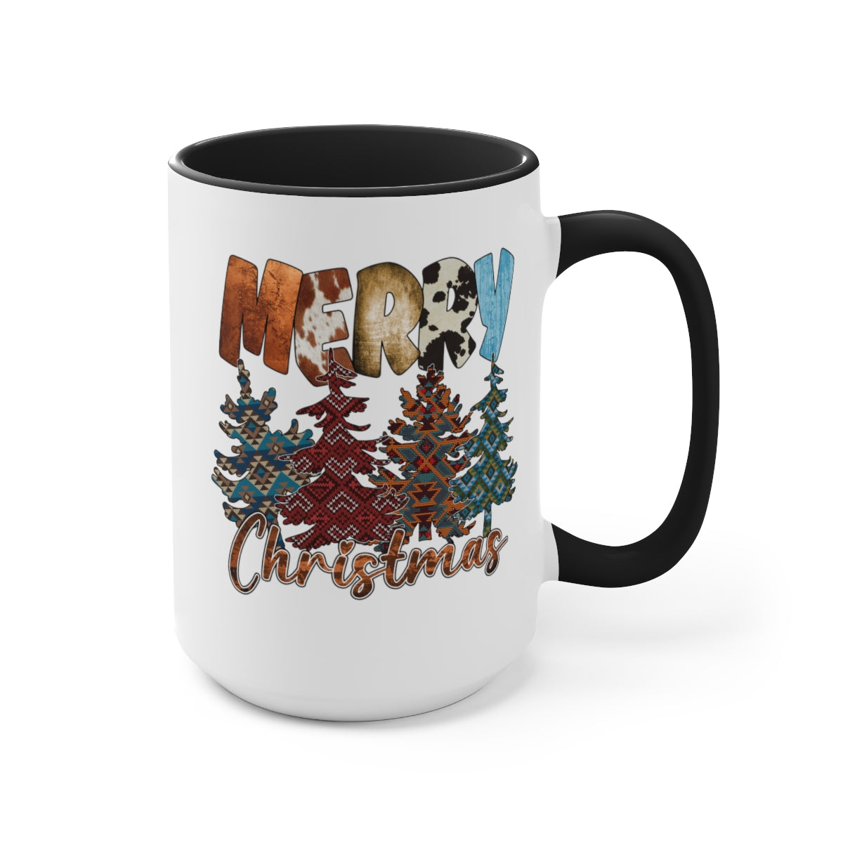 Merry Christmas Trees Coffee Mugs, 15oz