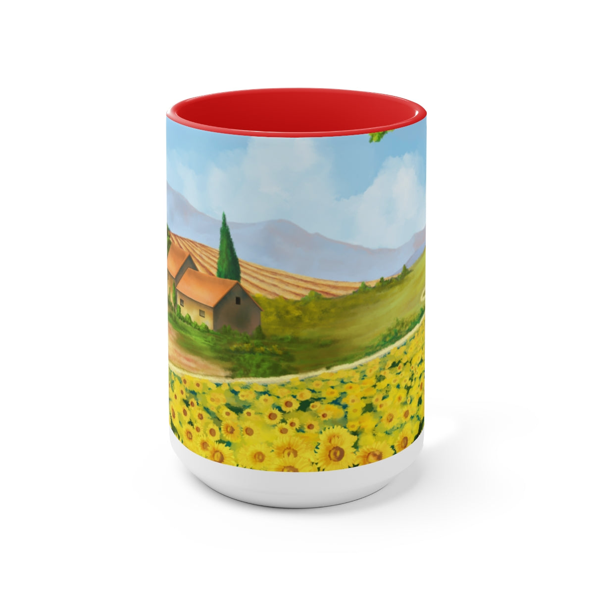 Sunflower Fields Coffee Mugs, 15oz, Unique Coffee Mug, Gifts