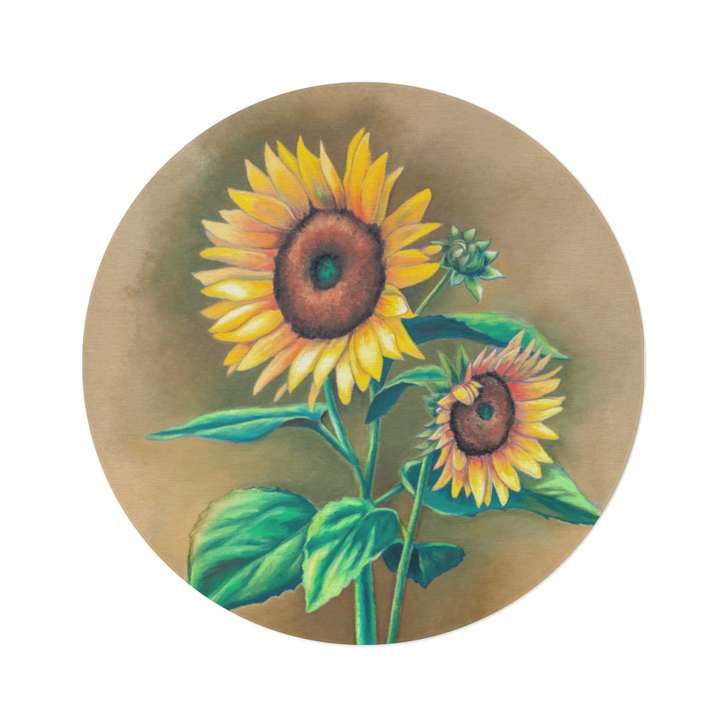 Sunflower Bouquet Round Rug