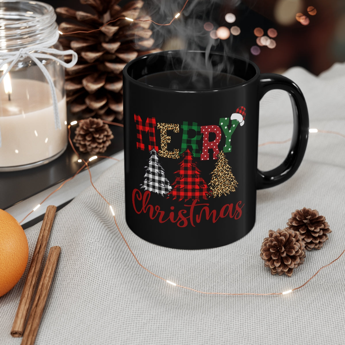 Merry Christmas 11oz Black Mug