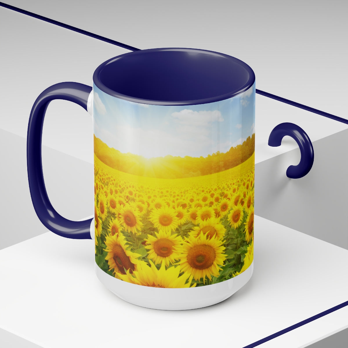 Sunflower Fields Coffee Mugs, 15oz, Unique Coffee Mug, Gifts