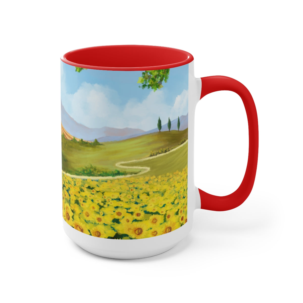 Sunflower Fields Coffee Mugs, 15oz, Unique Coffee Mug, Gifts