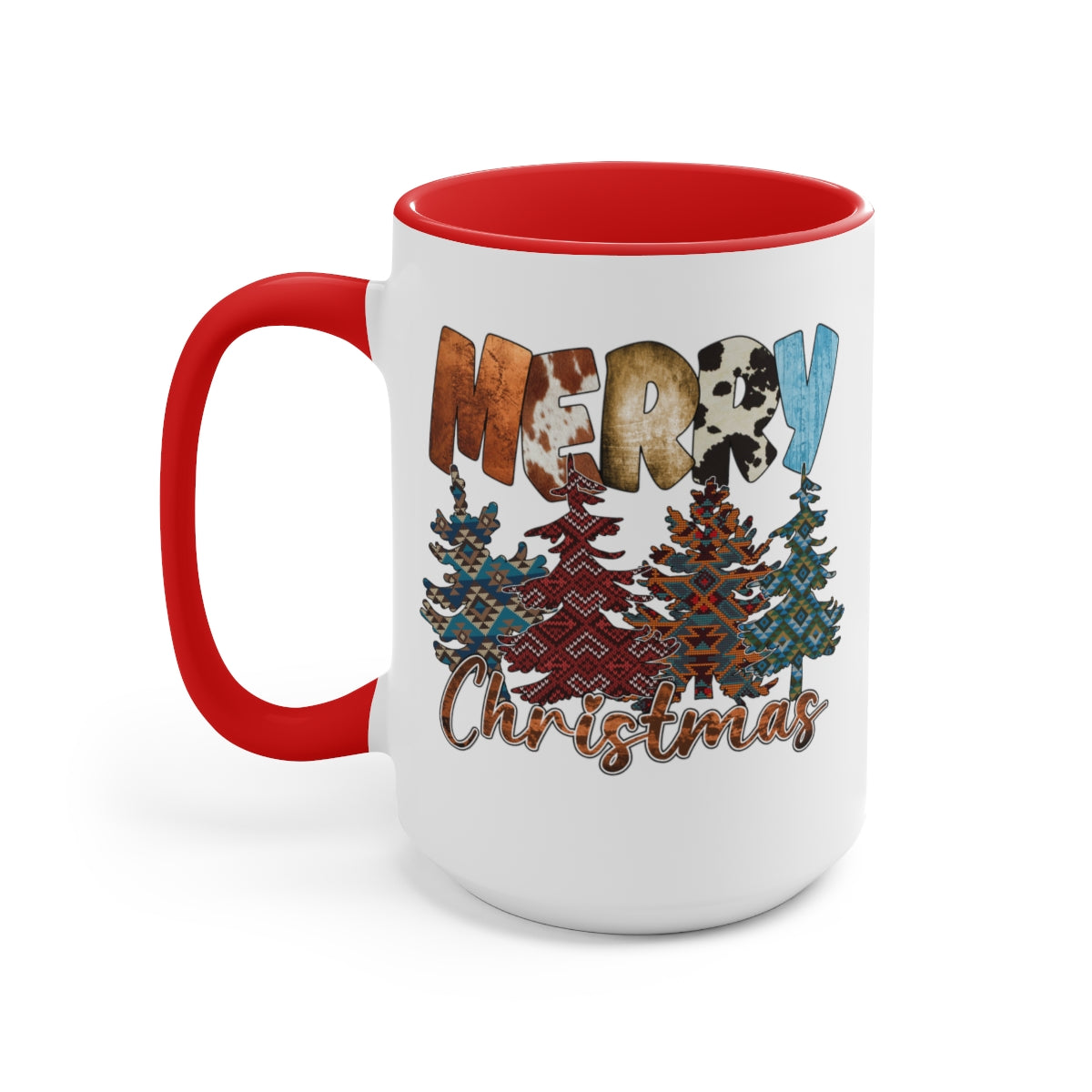 Merry Christmas Trees Coffee Mugs, 15oz