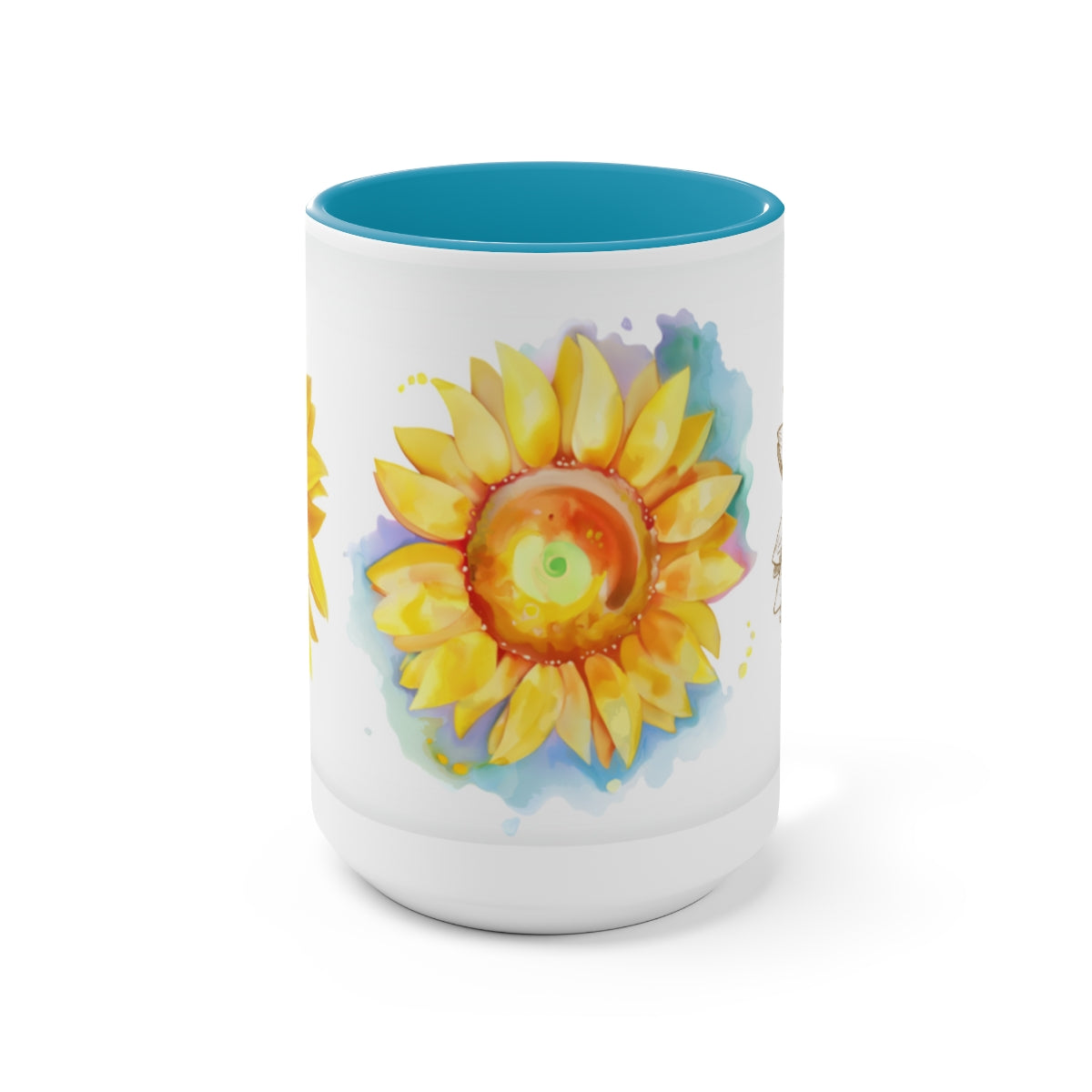 Sunflower Mural Coffee Mugs, 15oz, Unique Coffee Mug, Gifts