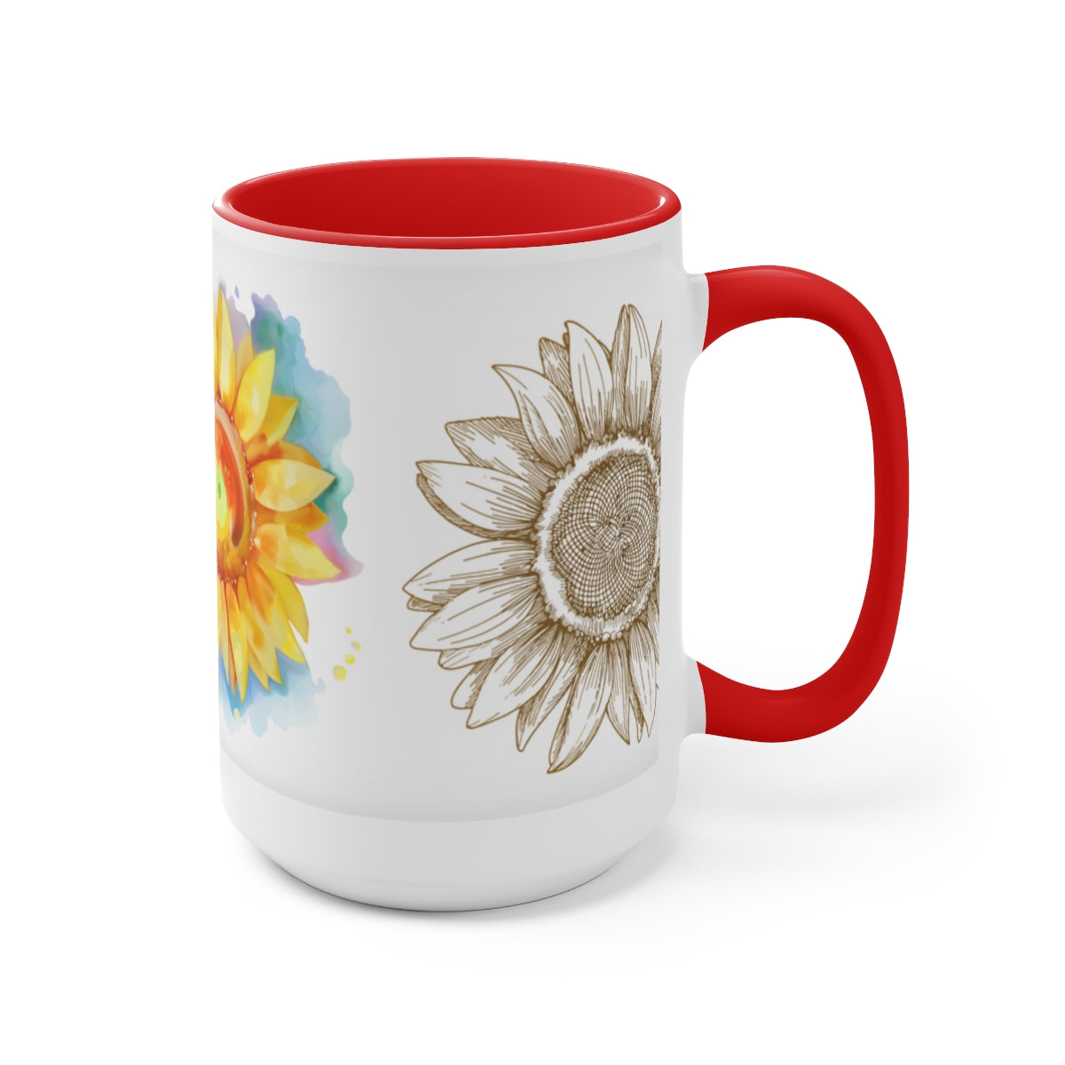 Sunflower Mural Coffee Mugs, 15oz, Unique Coffee Mug, Gifts