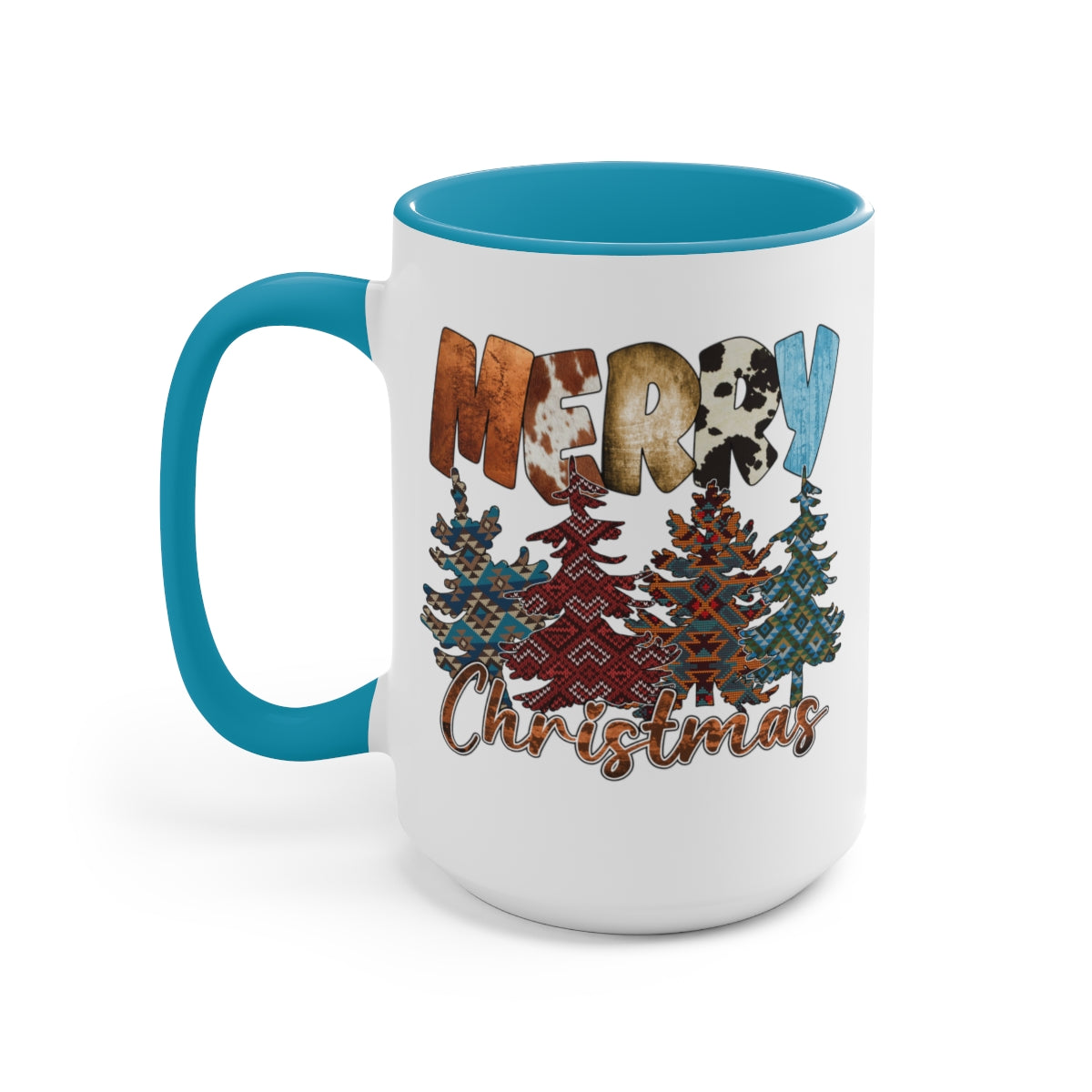 Merry Christmas Trees Coffee Mugs, 15oz