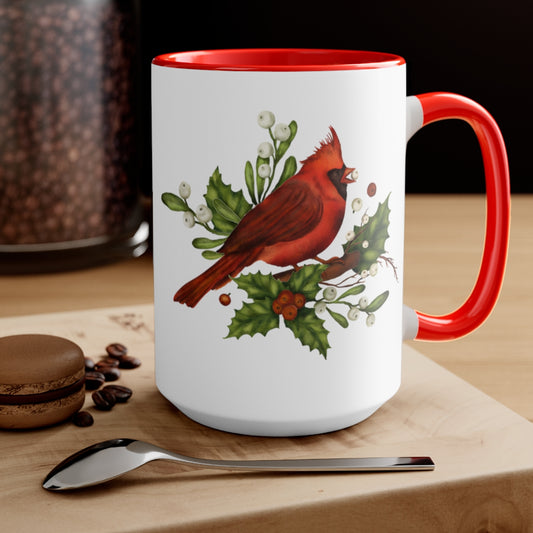 Christmas Cardinal Coffee Mugs, 15oz, Unique Coffee Mug, Holiday Gift