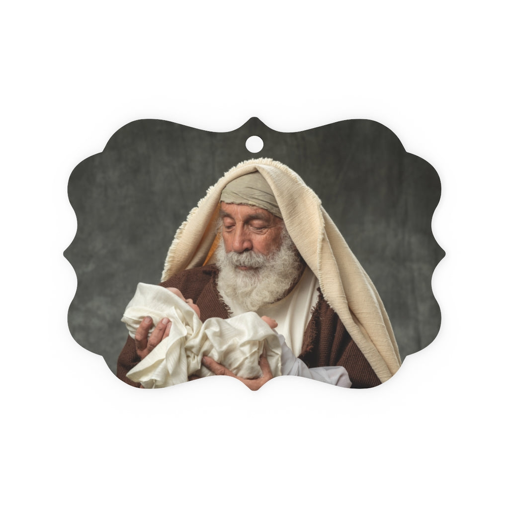 Simeon and Baby Jesus Metal Plaque Ornament