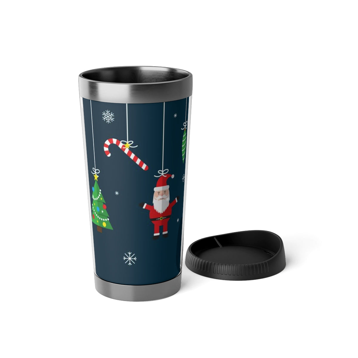 Blue Christmas Stainless Steel Travel Mug with Insert