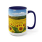 Sunflower Fields Coffee Mugs, 15oz, Unique Coffee Mug, Gifts