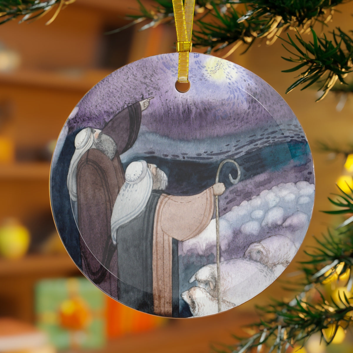 Christmas Shepherd Glass Ornament