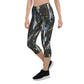 Black White Lightning Capri Leggings